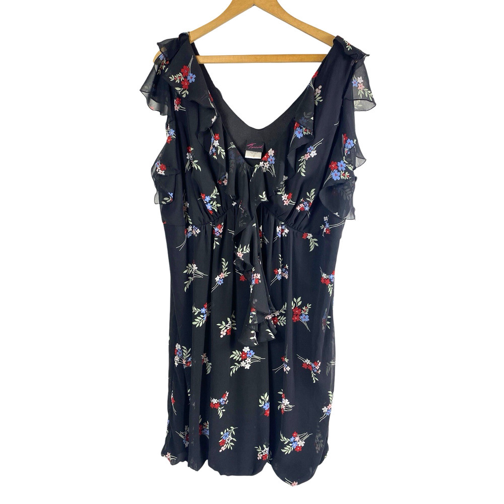 Torrid Dress Dark Floral Babydoll Ruffle Whimsigoth Romantic Fairy Y2K Size 20